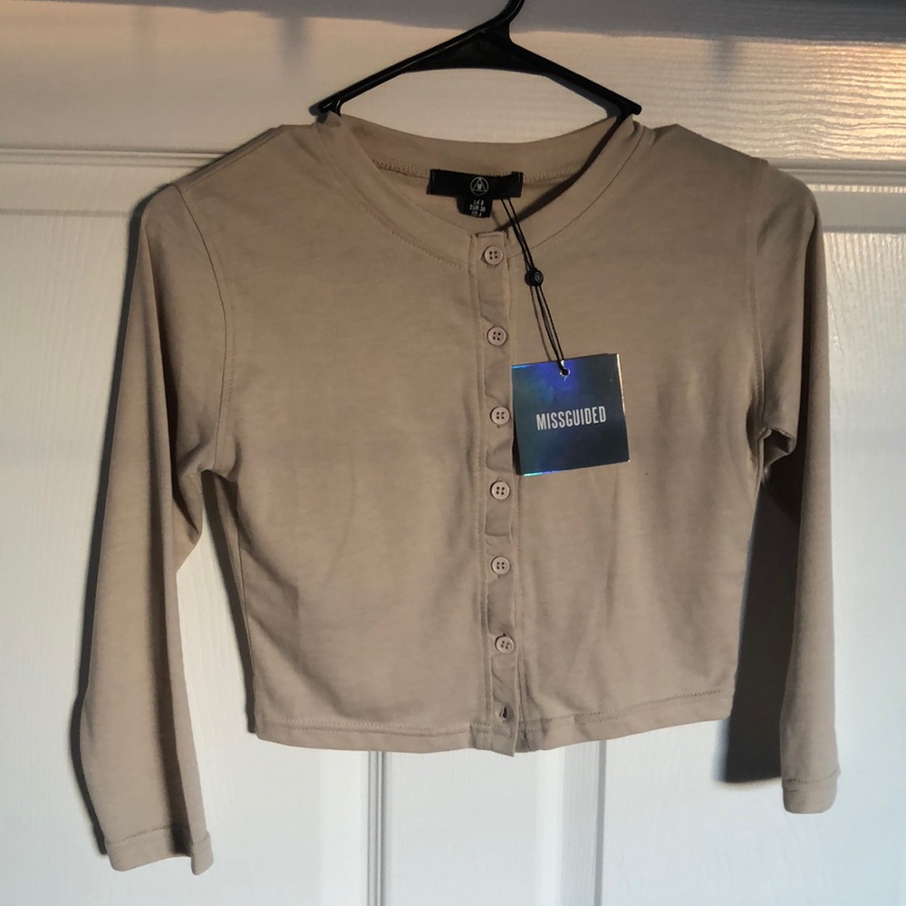 Missguided button front crop top